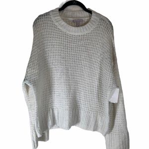 Chelsea28 Small Cream Sweater Waffle Weave Chunky Loose S Beige Ivory Nordstrom